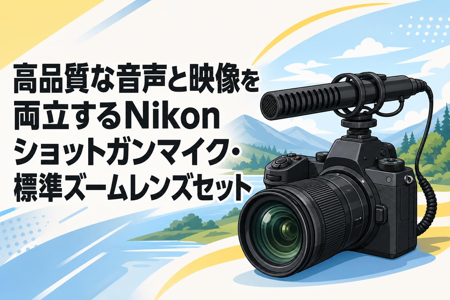 高品質な音声と映像を両立するNikonショットガンマイク・標準ズーム