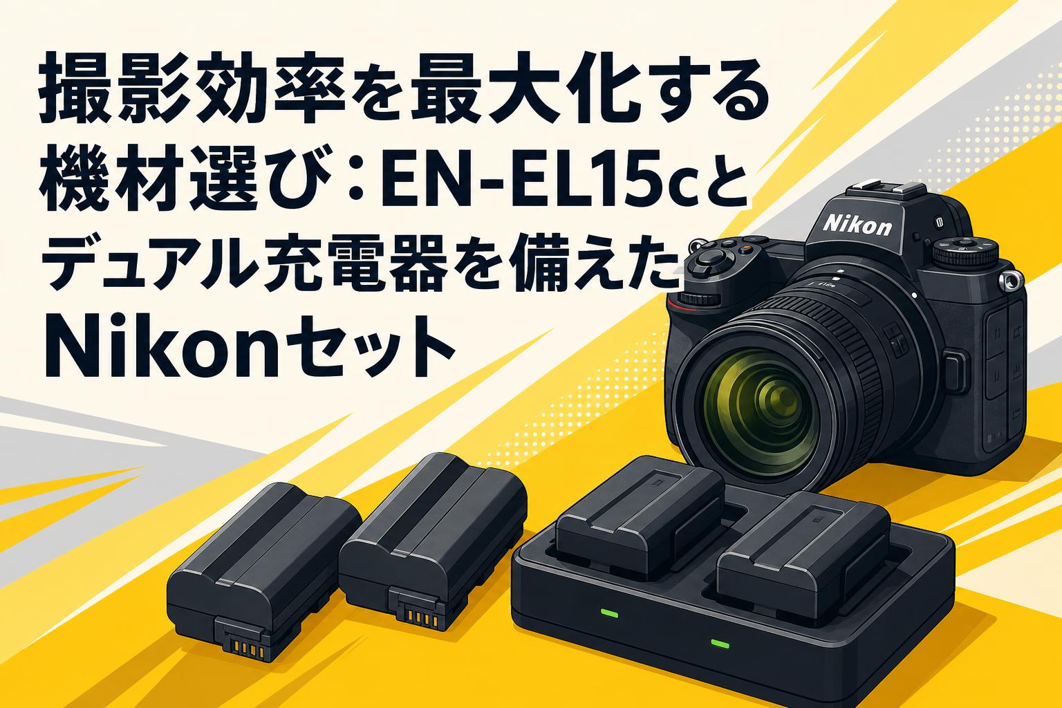 撮影効率を最大化する機材選び：EN-EL15cとデュアル充電器を備えた
