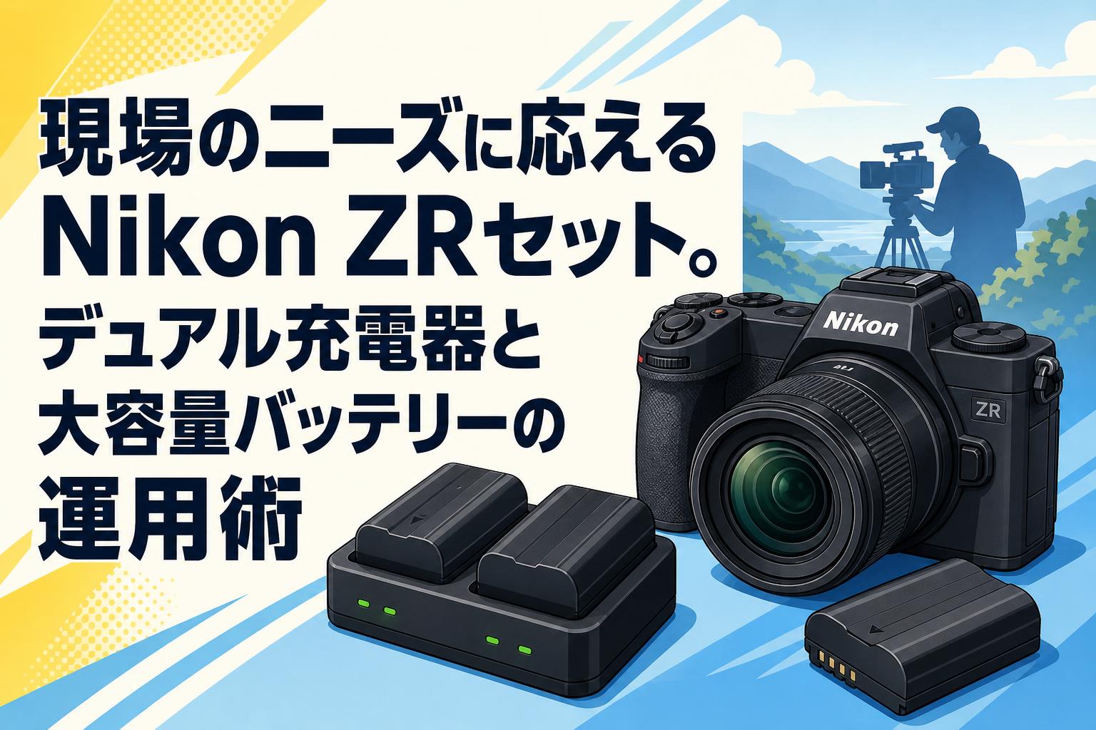 現場のニーズに応えるNikon ZRセット。デュアル充電器と大容量