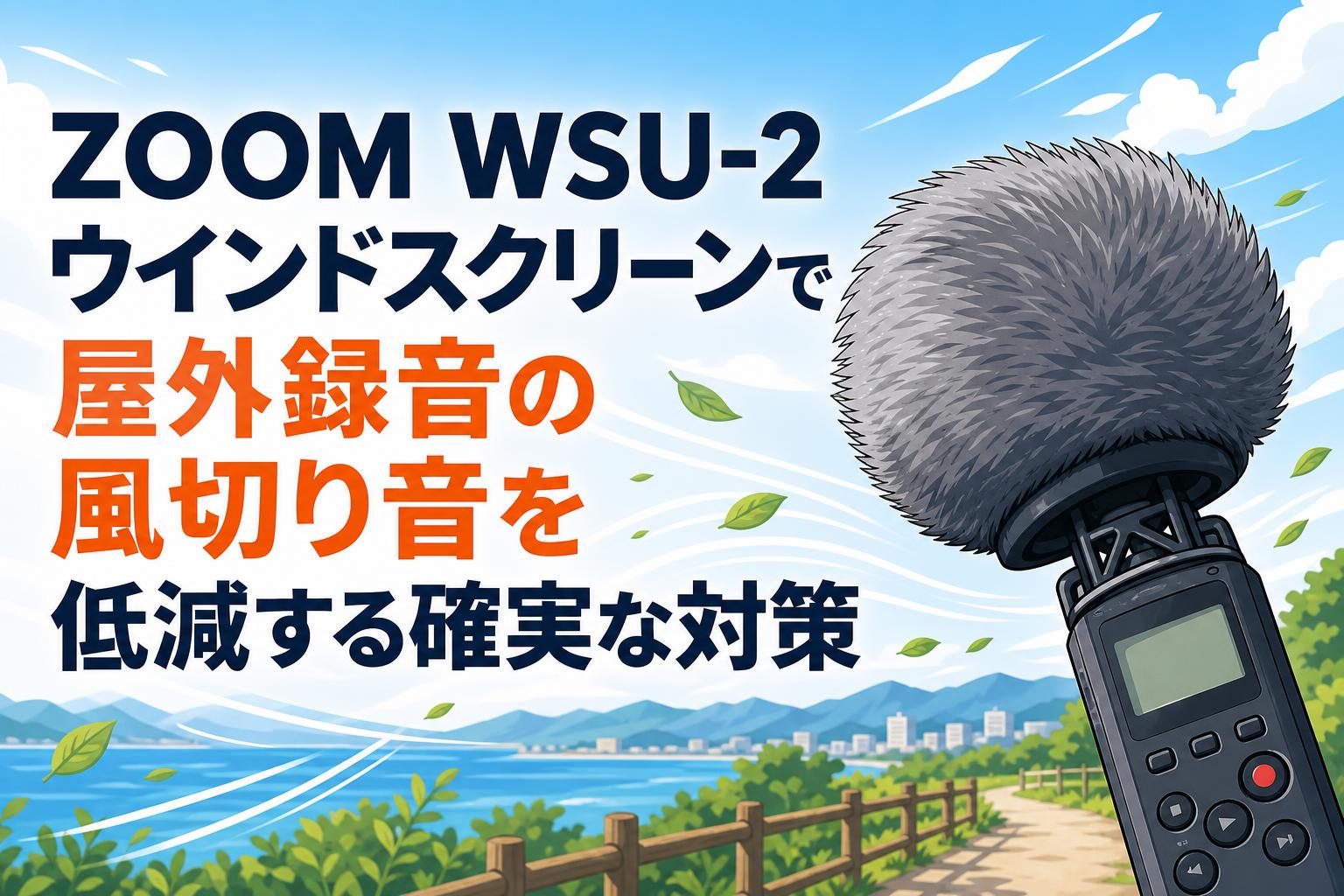 ZOOM WSU-2ウインドスクリーンで屋外録音の風切り音を低減する確実な