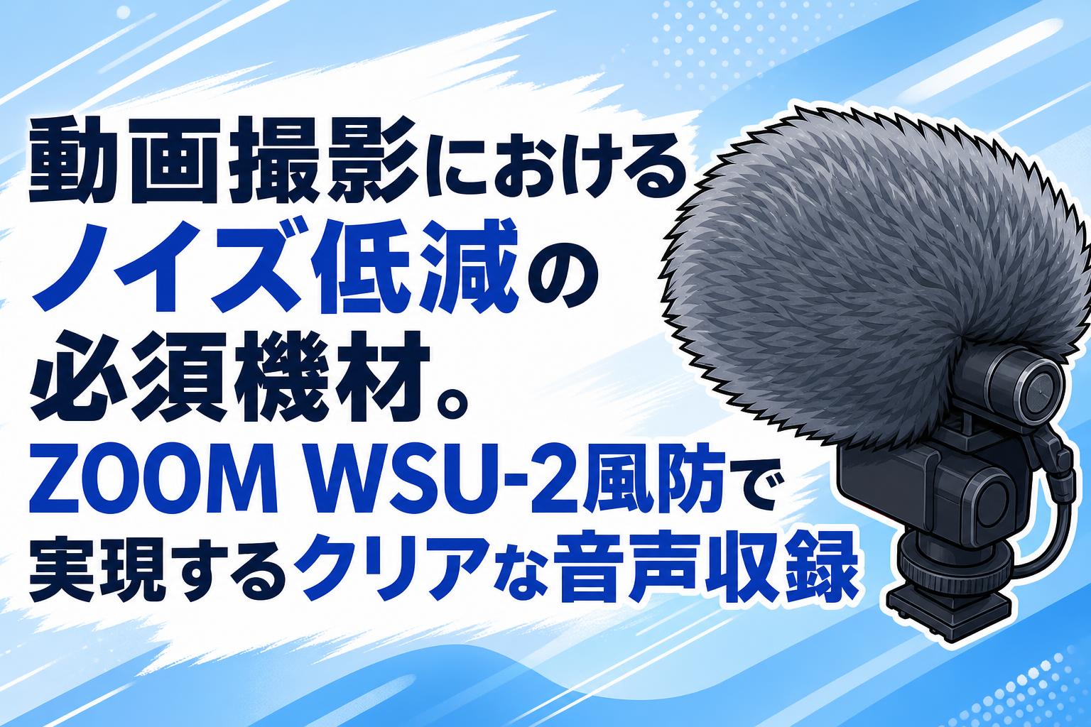 動画撮影におけるノイズ低減の必須機材。ZOOM WSU-2風防で実現する