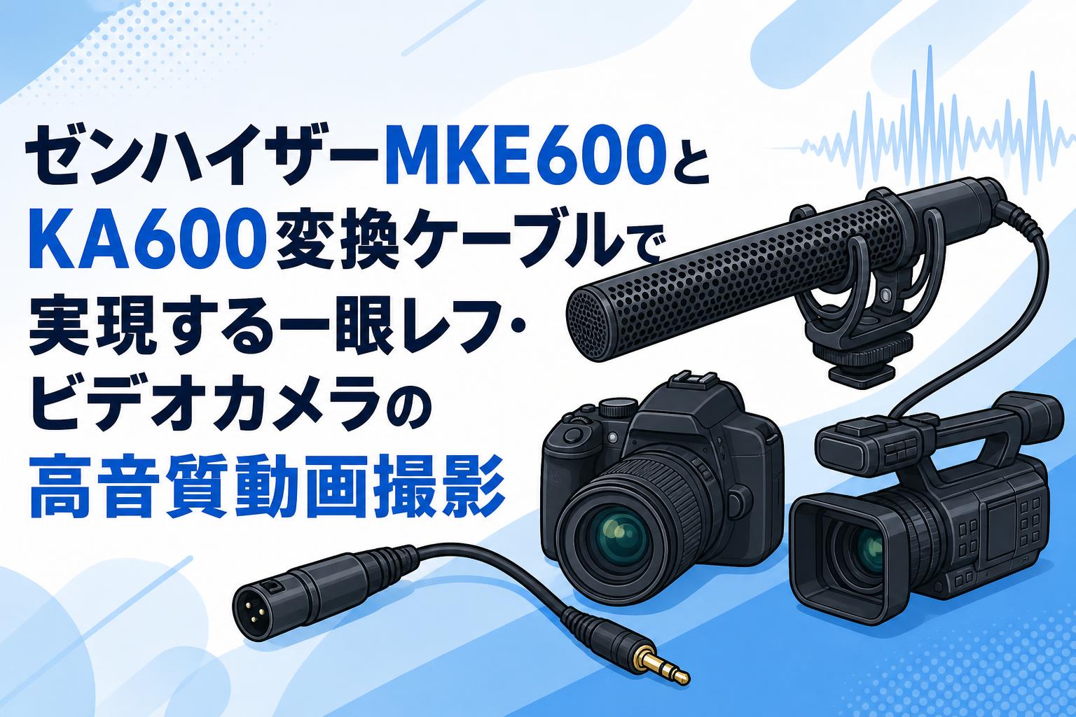 【美品】SENNHEISER MKE 600 + KA 600変換ケーブル付 ゼンハイザーMKE600とKA600変換ケーブルで実現する一眼レフ・ビデオ