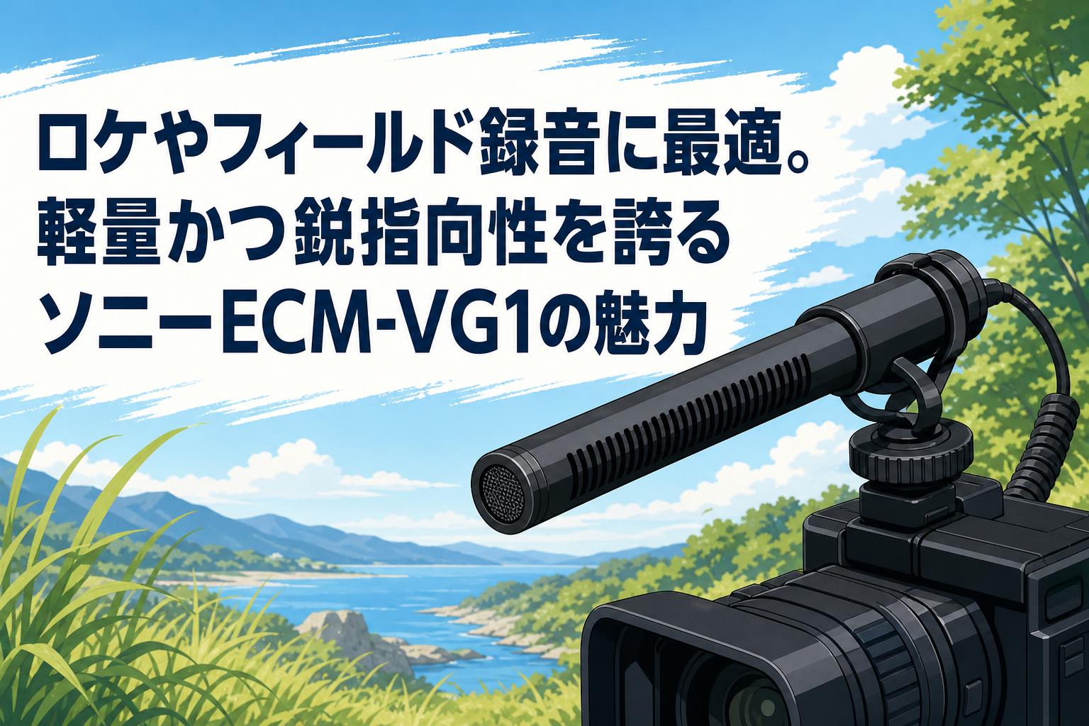ロケやフィールド録音に最適。軽量かつ鋭指向性を誇るソニーECM-VG1の