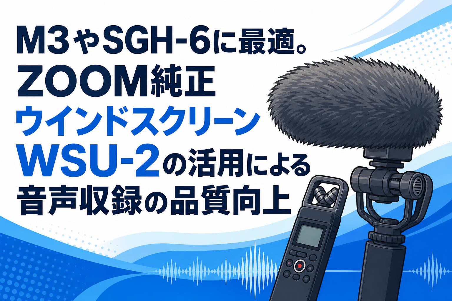 【Songwei専用】 M3やSGH-6に最適。ZOOM純正ウインドスクリーンWSU-2の活用による音声