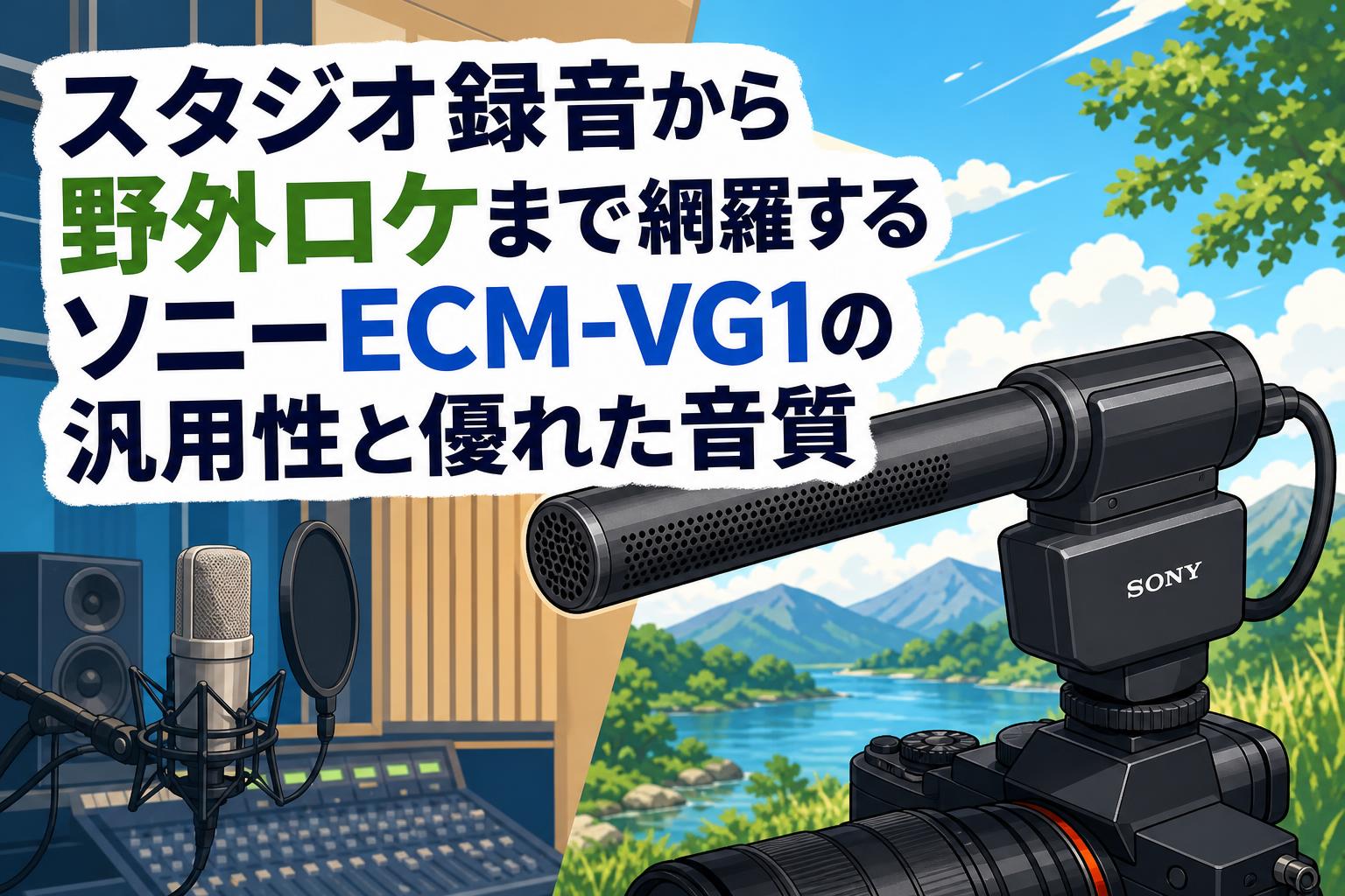 スタジオ録音から野外ロケまで網羅するソニーECM-VG1の汎用性と優れた