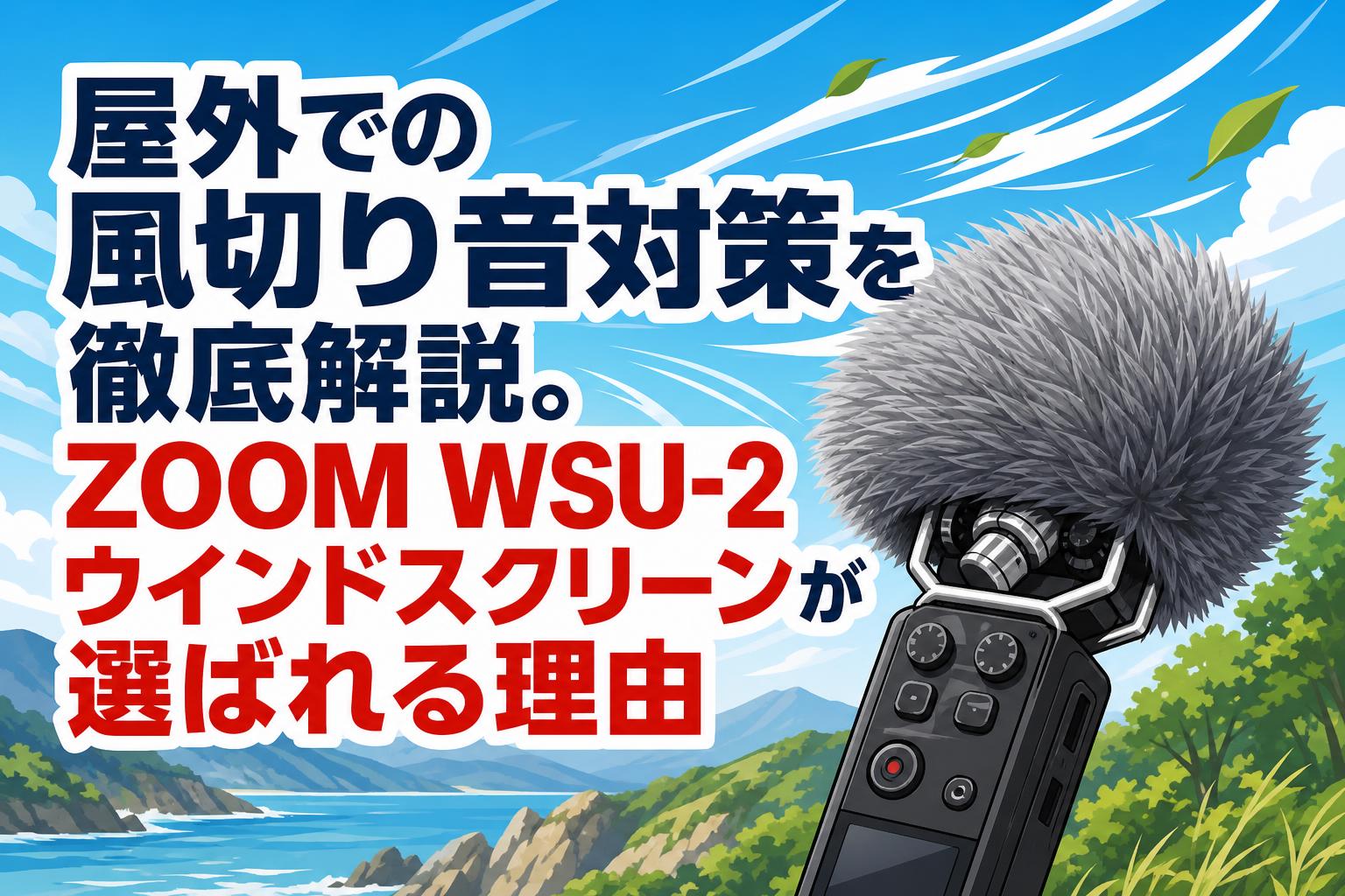 屋外での風切り音対策を徹底解説。ZOOM WSU-2ウインドスクリーンが選ば
