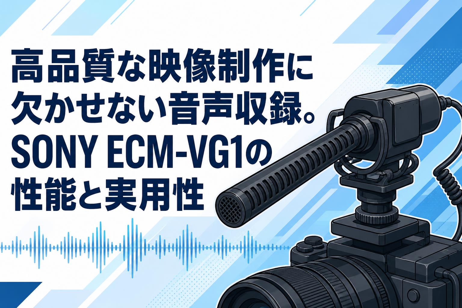 高品質な映像制作に欠かせない音声収録。SONY ECM-VG1の性能と実用性