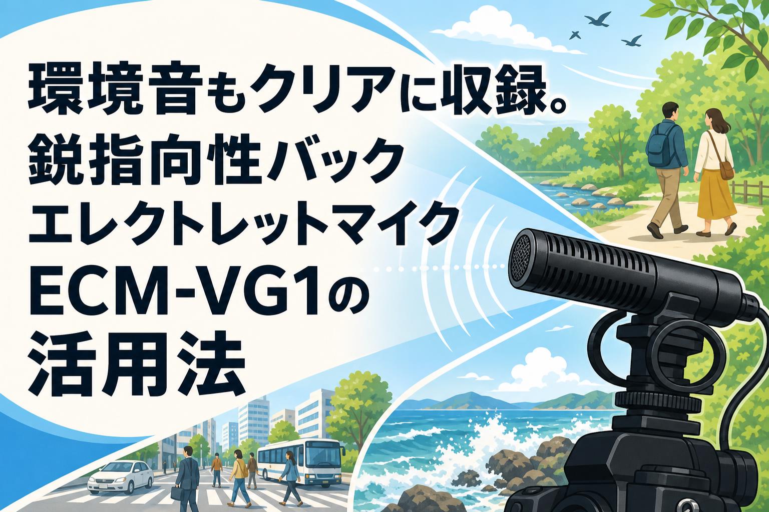環境音もクリアに収録。鋭指向性バックエレクトレットマイクECM-VG1の
