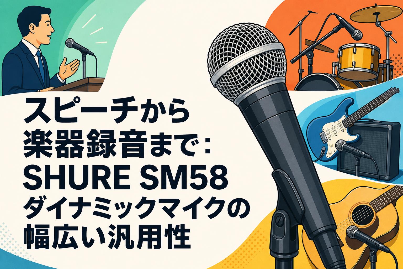 スピーチから楽器録音まで：SHURE SM58ダイナミックマイクの幅広い汎用