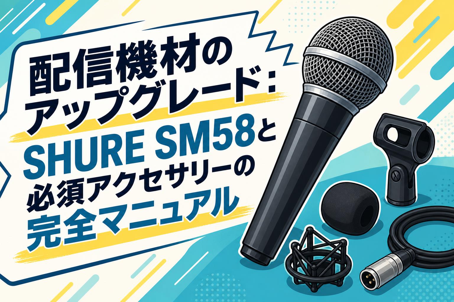 配信機器・PA機器・レコーディング機器 SHURE SM58 配信機材のアップグレード：SHURE SM58と必須アクセサリーの完全