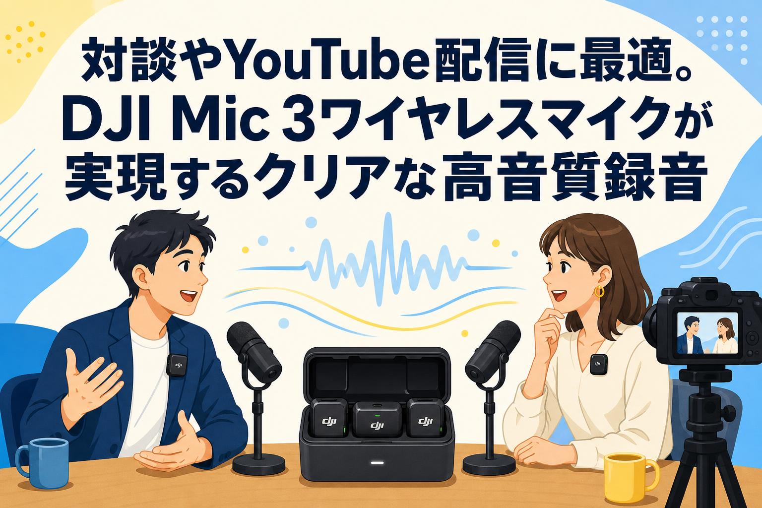 対談やYouTube配信に最適。DJI Mic 3ワイヤレスマイクが実現するクリア