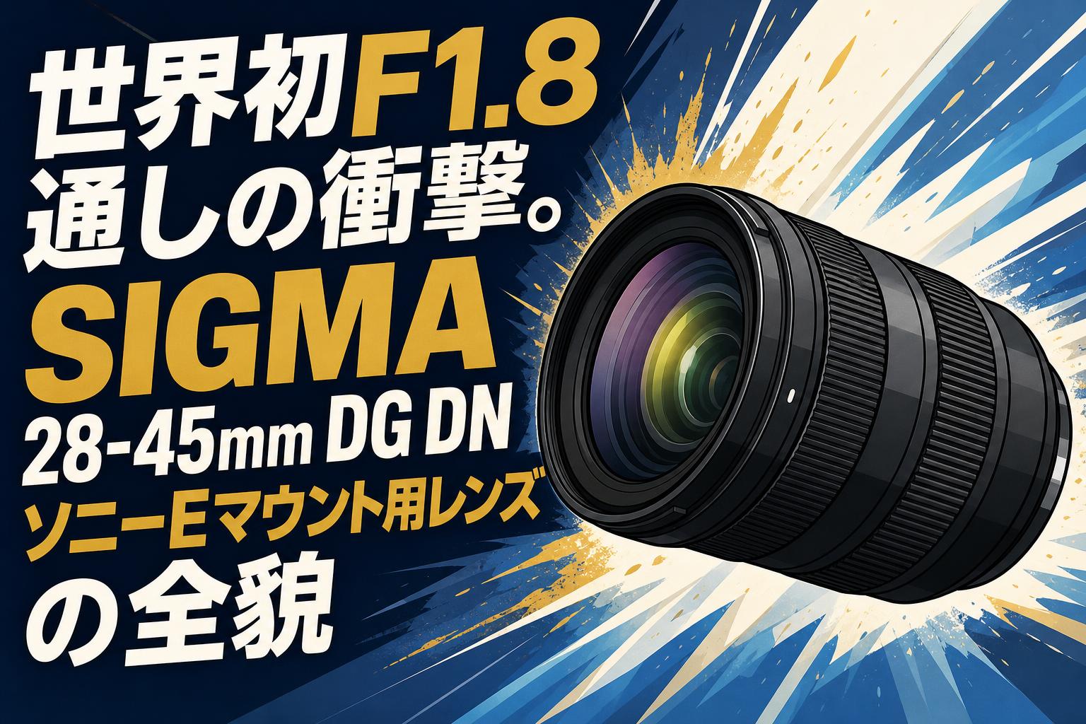 世界初F1.8通しの衝撃。SIGMA 28-45mm DG DN ソニーEマウント用レンズ