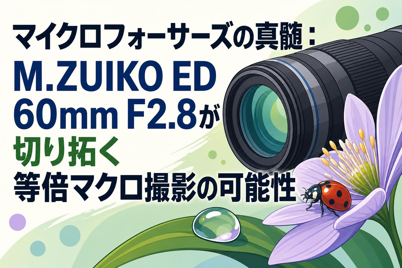 マイクロフォーサーズの真髄：M.ZUIKO ED 60mm F2.8が切り拓く等倍