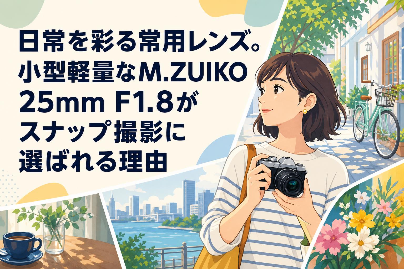 25mm F1.8 単焦点レンズ お散歩レンズ 軽量コンパクト！表現力！美品！ 日常を彩る常用レンズ。小型軽量なM.ZUIKO 25mm F1.8がスナップ撮影に