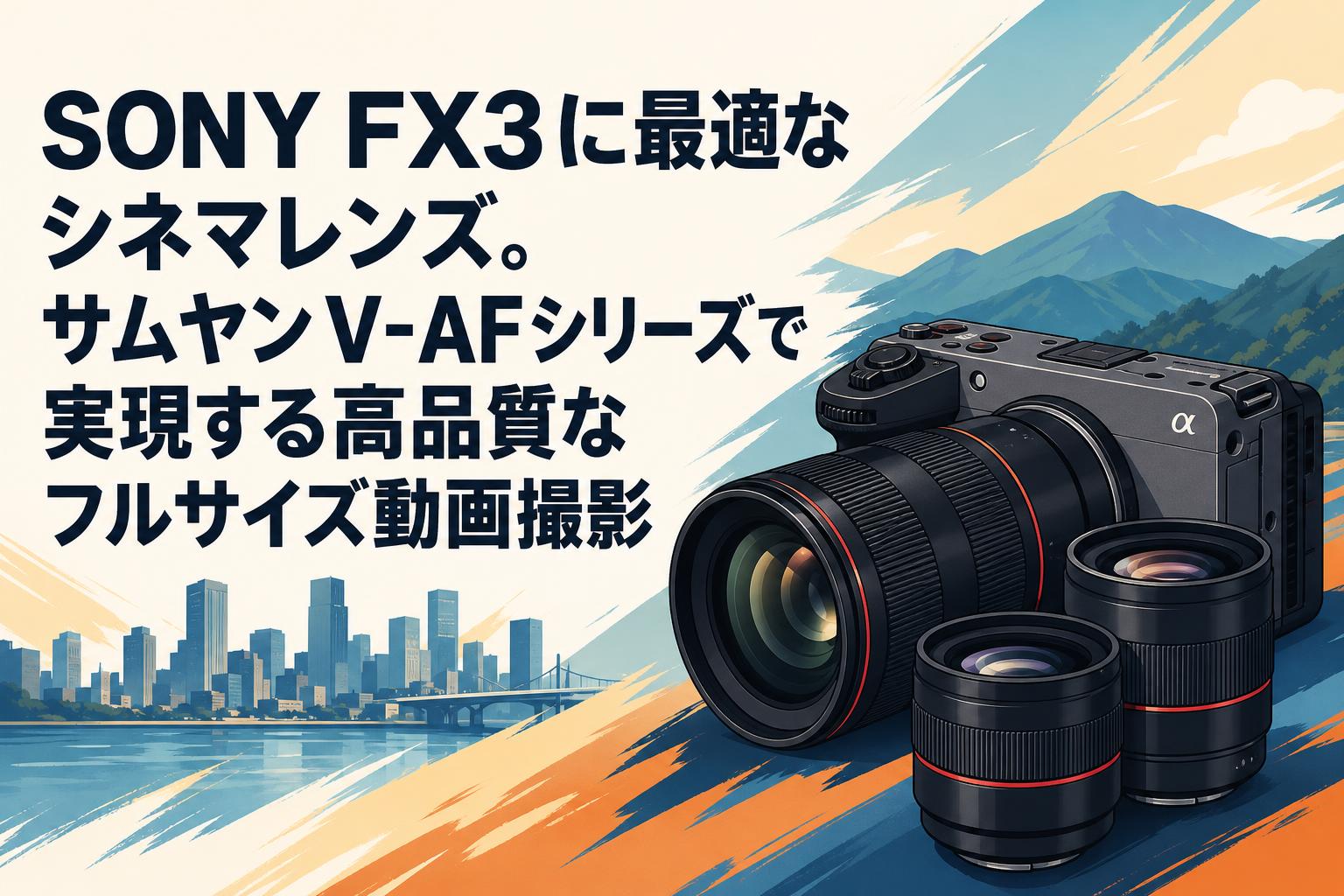 SONY FX3に最適なシネマレンズ。サムヤンV-AFシリーズで実現する高品質