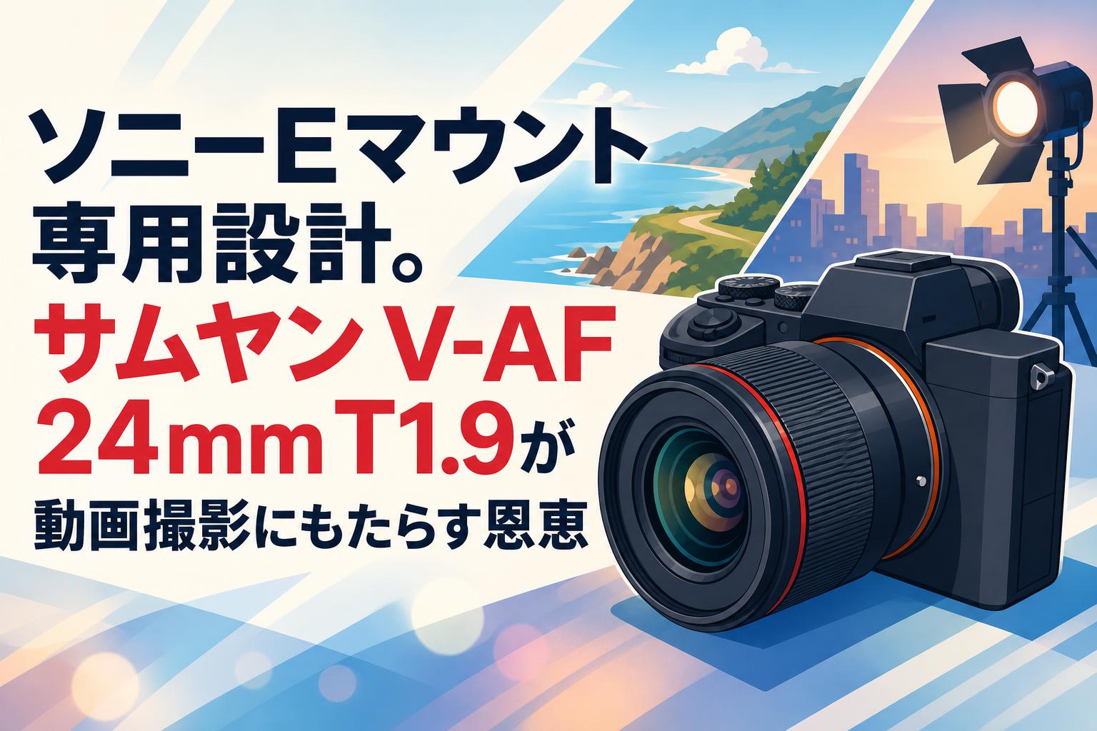 ソニーEマウント専用設計。サムヤン V-AF 24mm T1.9が動画撮影に