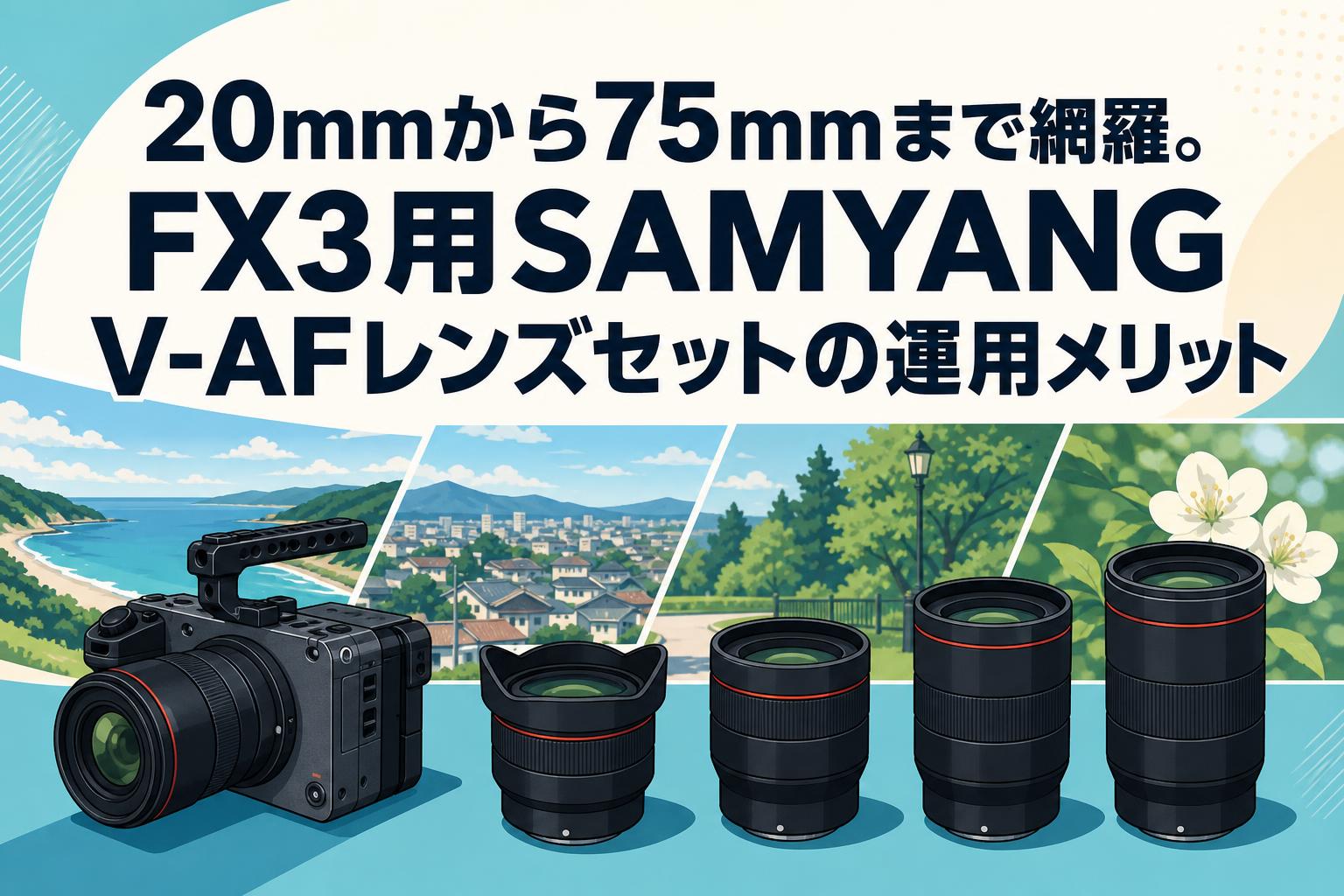 20mmから75mmまで網羅。FX3用SAMYANG V-AFレンズセットの運用メリット