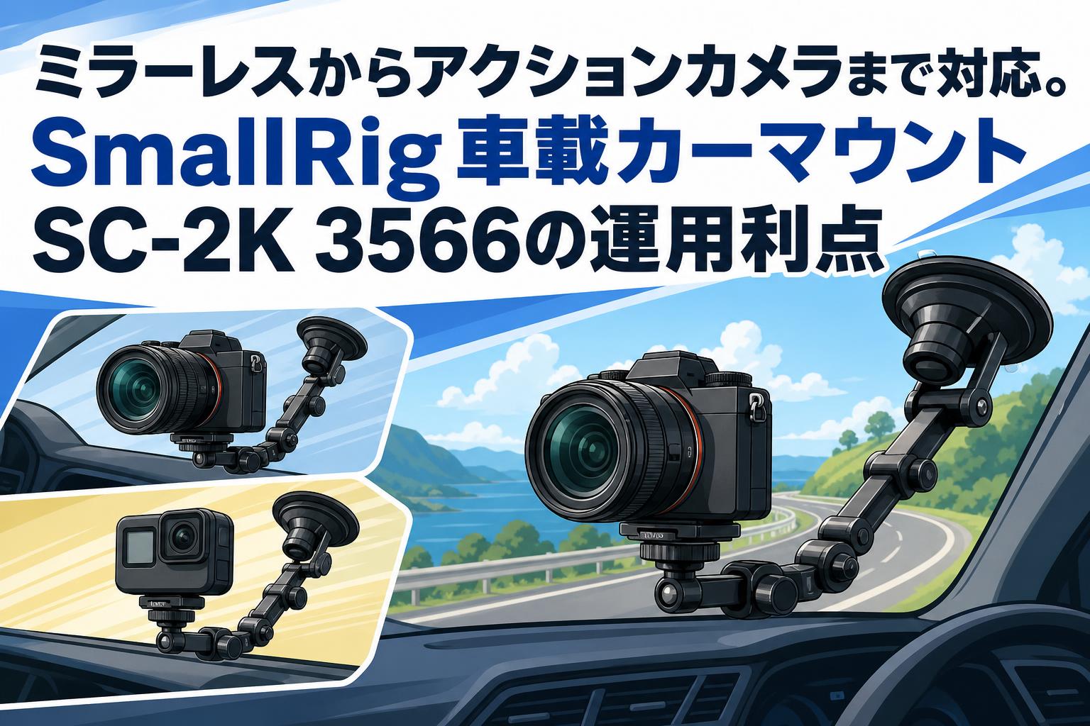 ミラーレスからアクションカメラまで対応。SmallRig車載カーマウントSC