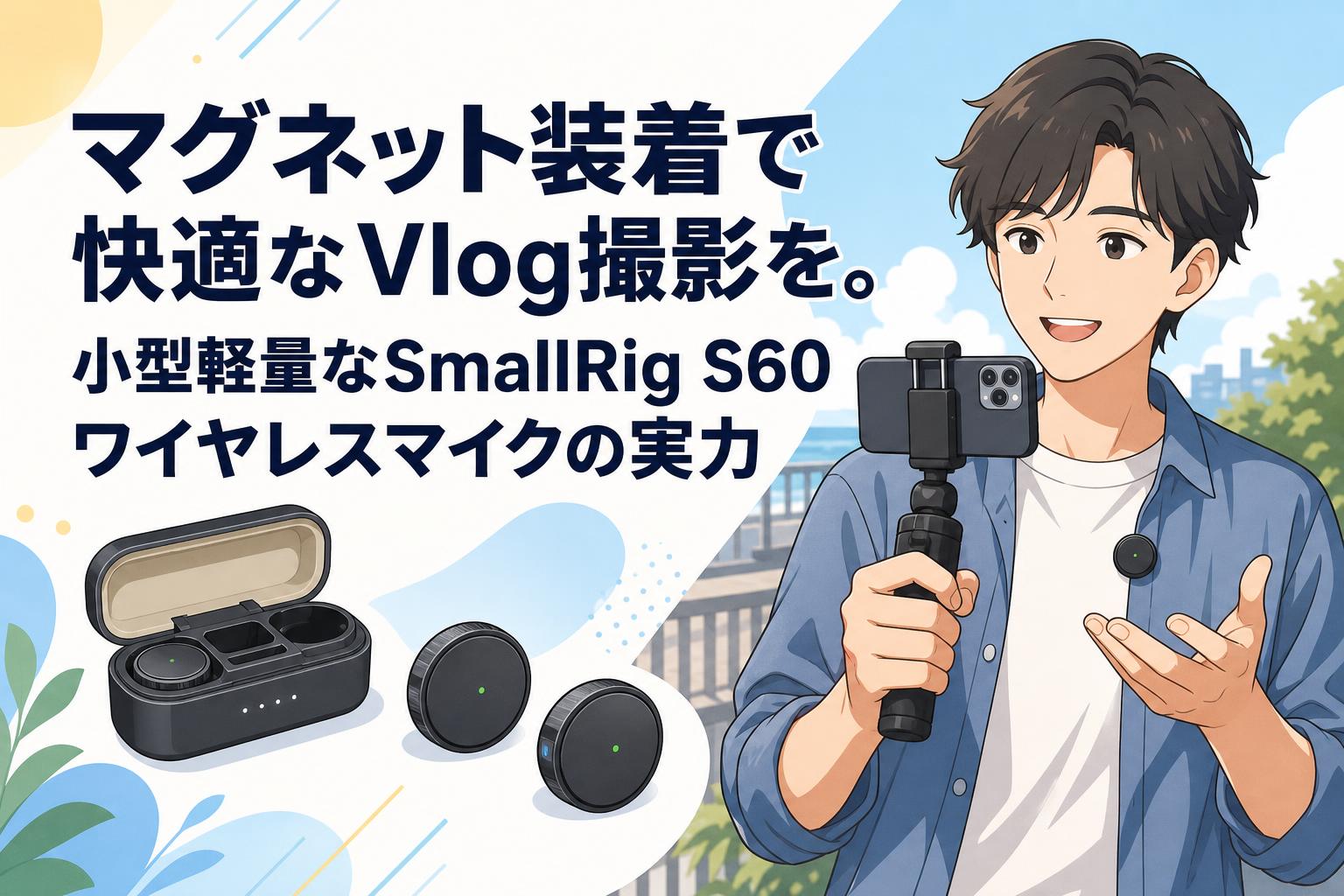 マグネット装着で快適なVlog撮影を。小型軽量なSmallRig S60ワイヤレス