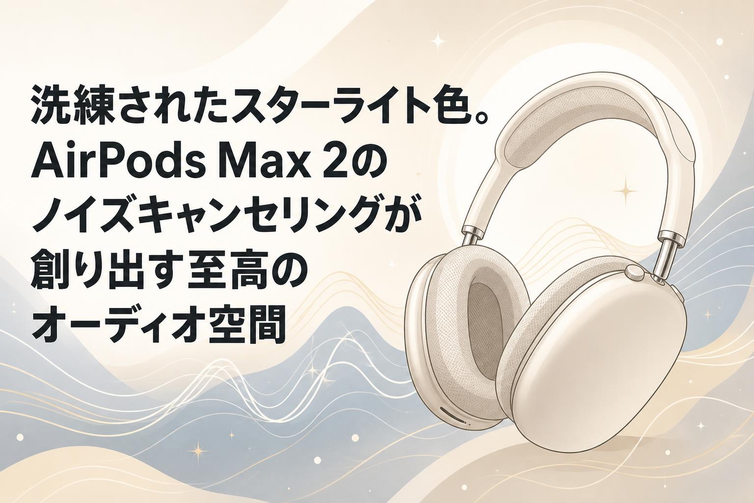 洗練されたスターライト色。AirPods Max 2のノイズキャンセリングが 洗練されたスターライト色。AirPods Max 2のノイズキャンセリングが