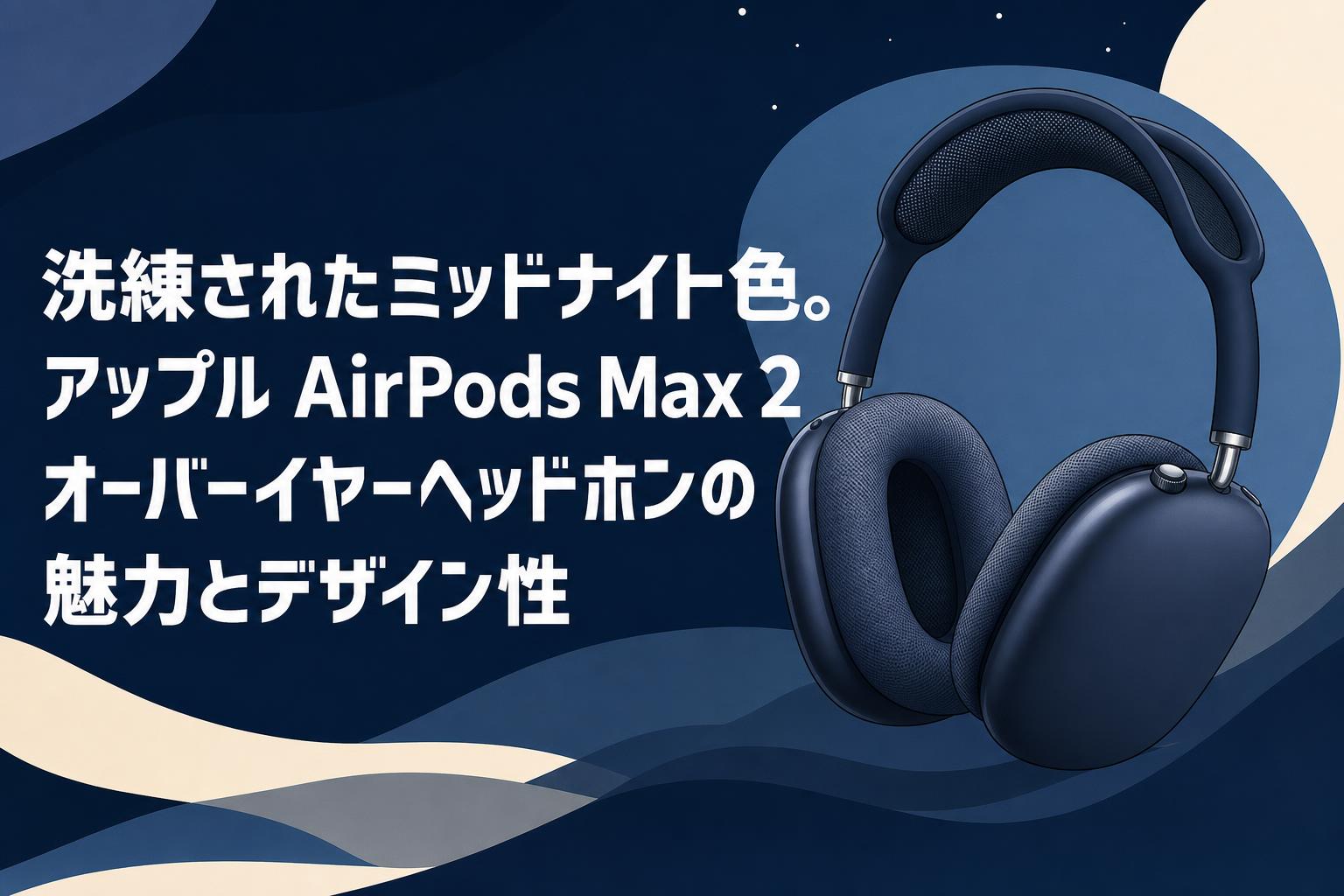 洗練されたミッドナイト色。アップル AirPods Max 2 オーバーイヤー 洗練されたミッドナイト色。アップル AirPods Max 2 オーバーイヤー
