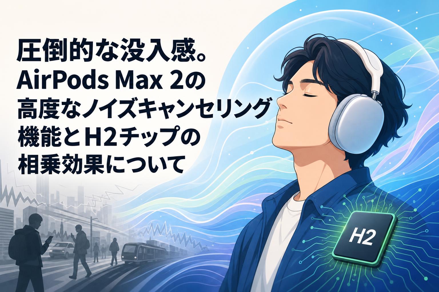 圧倒的な没入感。AirPods Max 2の高度なノイズキャンセリング機能とH2