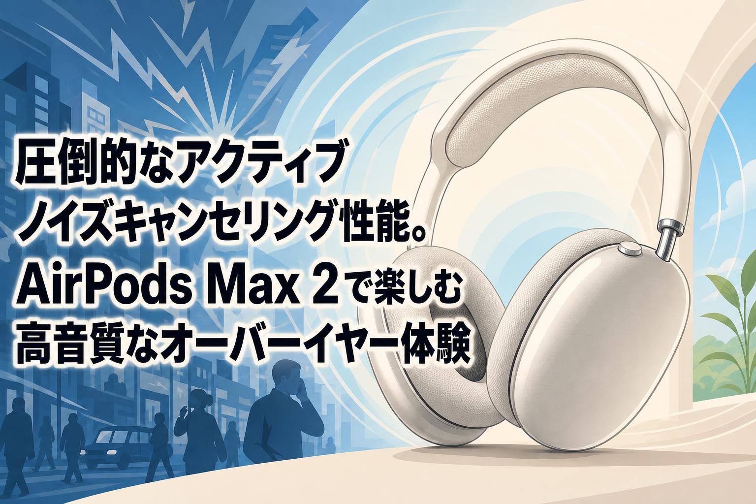 圧倒的なアクティブノイズキャンセリング性能。AirPods Max 2で楽しむ 圧倒的なアクティブノイズキャンセリング性能。AirPods Max 2で楽しむ