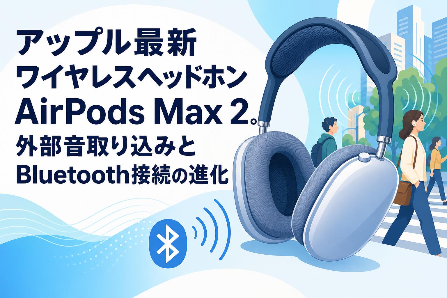 アップル最新ワイヤレスヘッドホンAirPods Max 2。外部音取り込みと