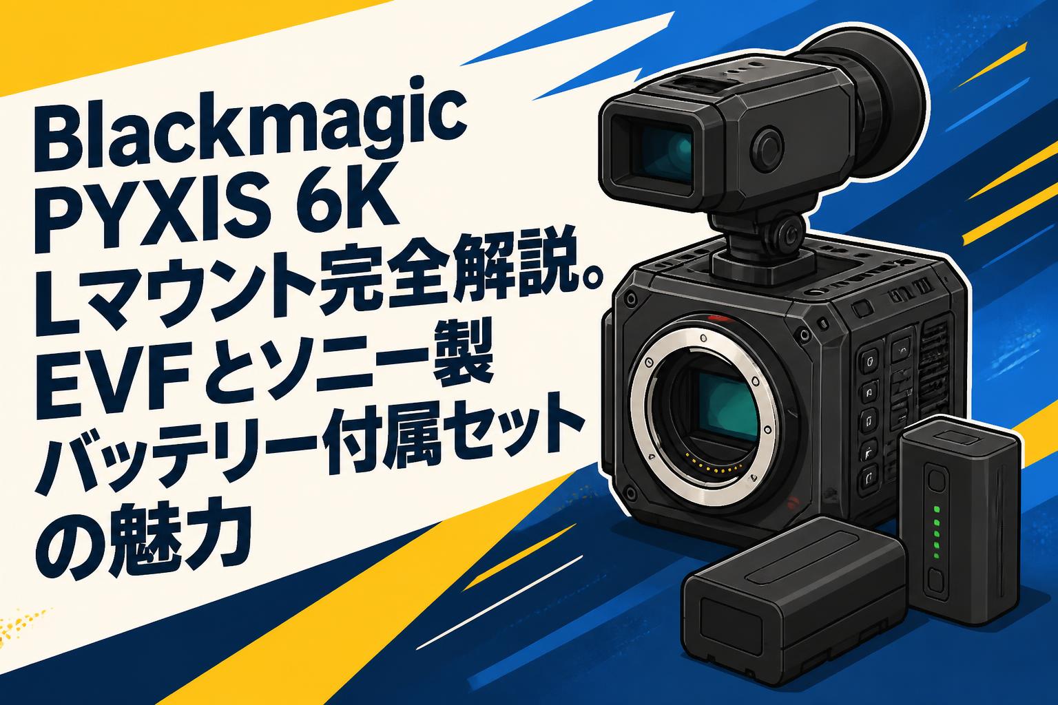Blackmagic PYXIS 6K Lマウント完全解説。EVFとソニー製バッテリー付属