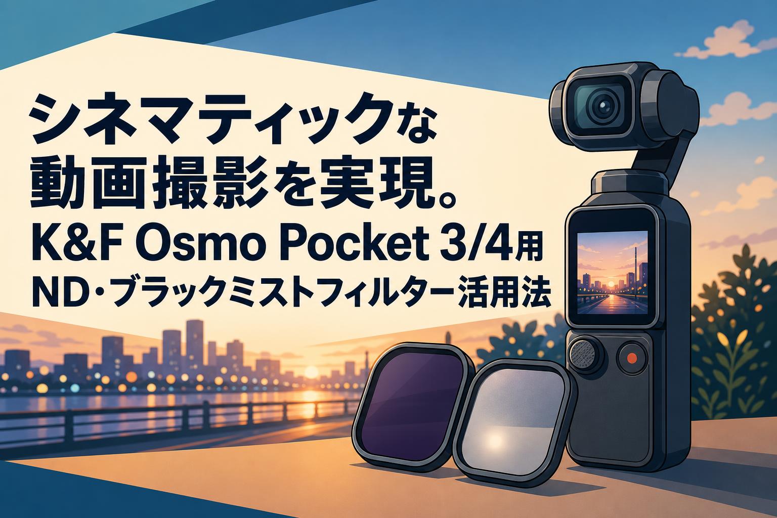 シネマティックな動画撮影を実現。K&F Osmo Pocket 3/4用ND・ブラック