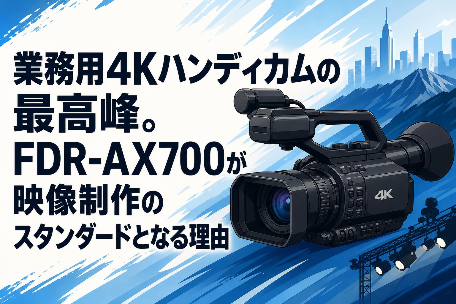 業務用4Kハンディカムの最高峰。FDR-AX700が映像制作のスタンダードと