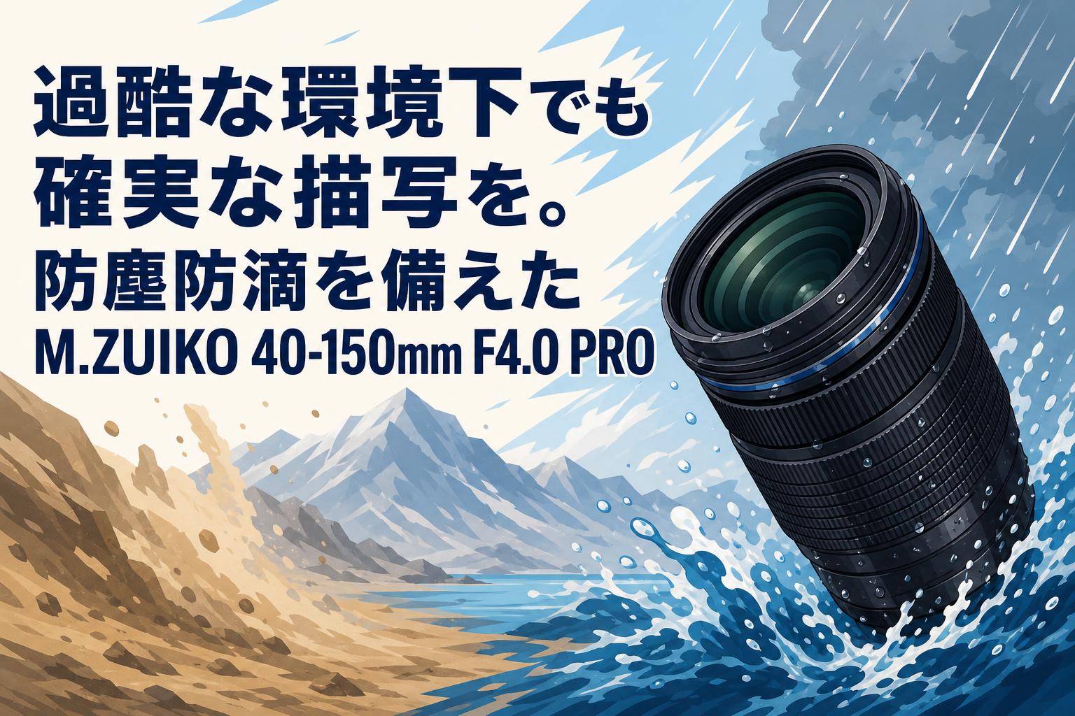 過酷な環境下でも確実な描写を。防塵防滴を備えたM.ZUIKO 40-150mm F4