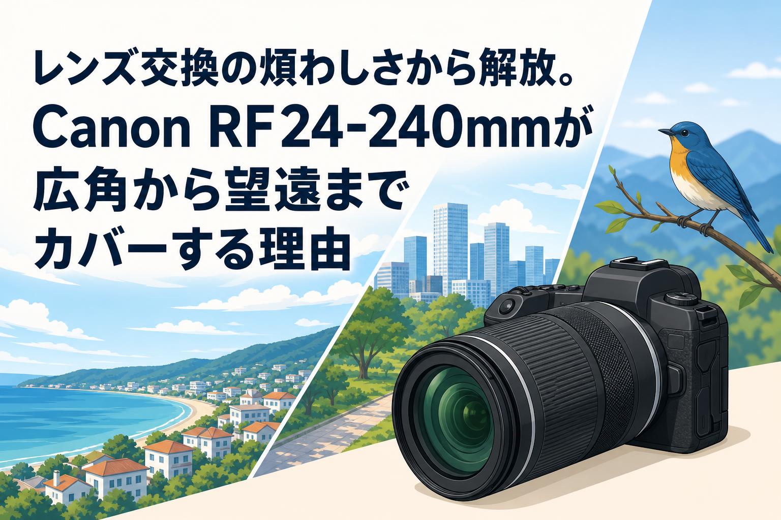 レンズ交換の煩わしさから解放。Canon RF24-240mmが広角から望遠まで