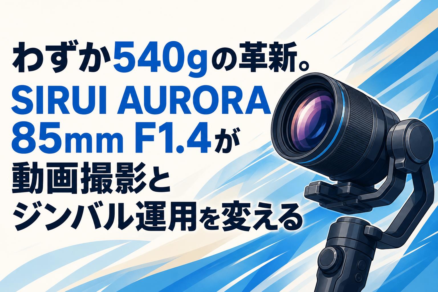 わずか540gの革新。SIRUI AURORA 85mm F1.4が動画撮影とジンバル運用を
