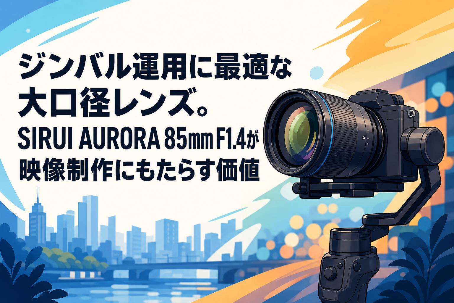 ジンバル運用に最適な大口径レンズ。SIRUI AURORA 85mm F1.4が映像制作
