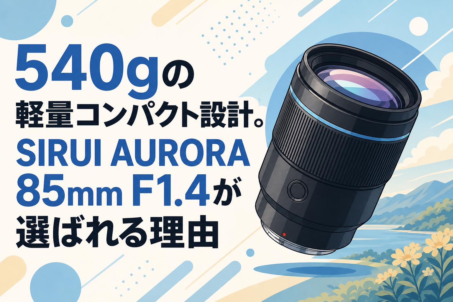 540gの軽量コンパクト設計。SIRUI AURORA 85mm F1.4が選ばれる理由