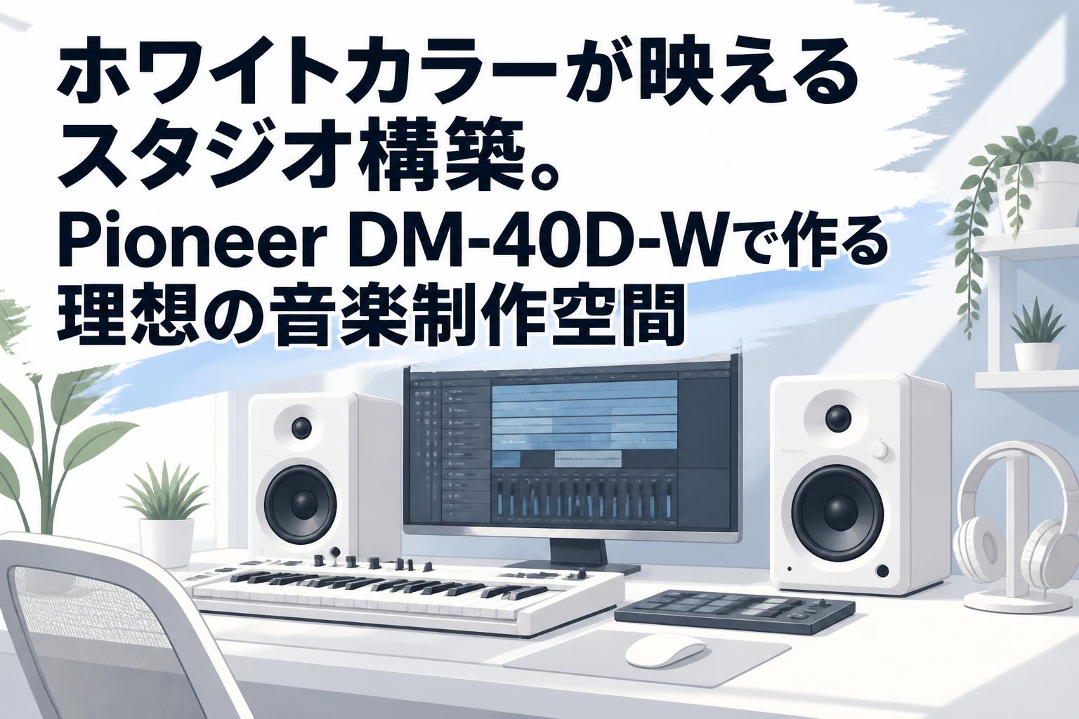 Pioneer DJ DM-40D-W ホワイト ホワイトカラーが映えるスタジオ構築。Pioneer DM-40D-Wで作る理想の