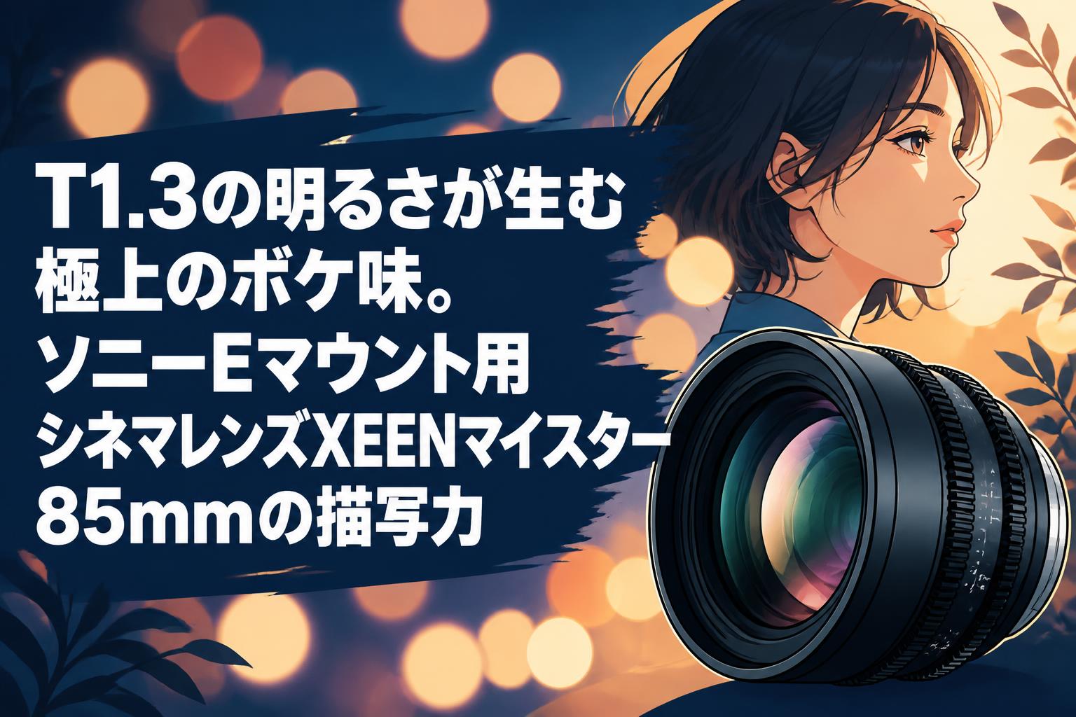 高画質！良質な背景ボケ！とろけるような味！描写力！単焦点レンズ！人物撮影に最適！ T1.3の明るさが生む極上のボケ味。ソニーEマウント用シネマレンズXEEN