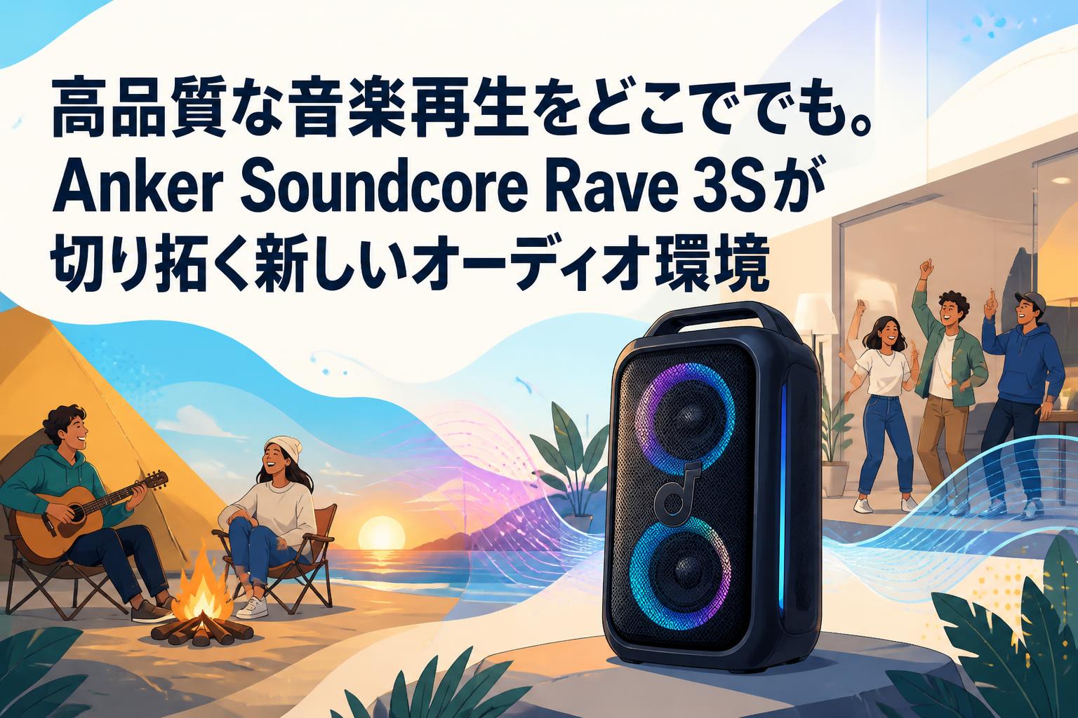 高品質な音楽再生をどこででも。Anker Soundcore Rave 3Sが切り拓く