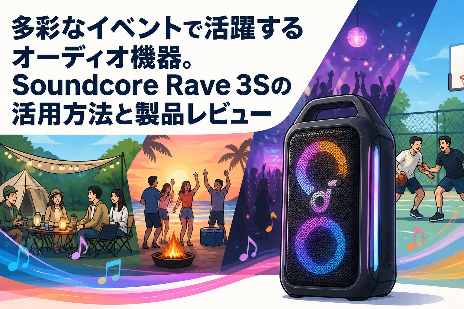 多彩なイベントで活躍するオーディオ機器。Soundcore Rave 3Sの活用