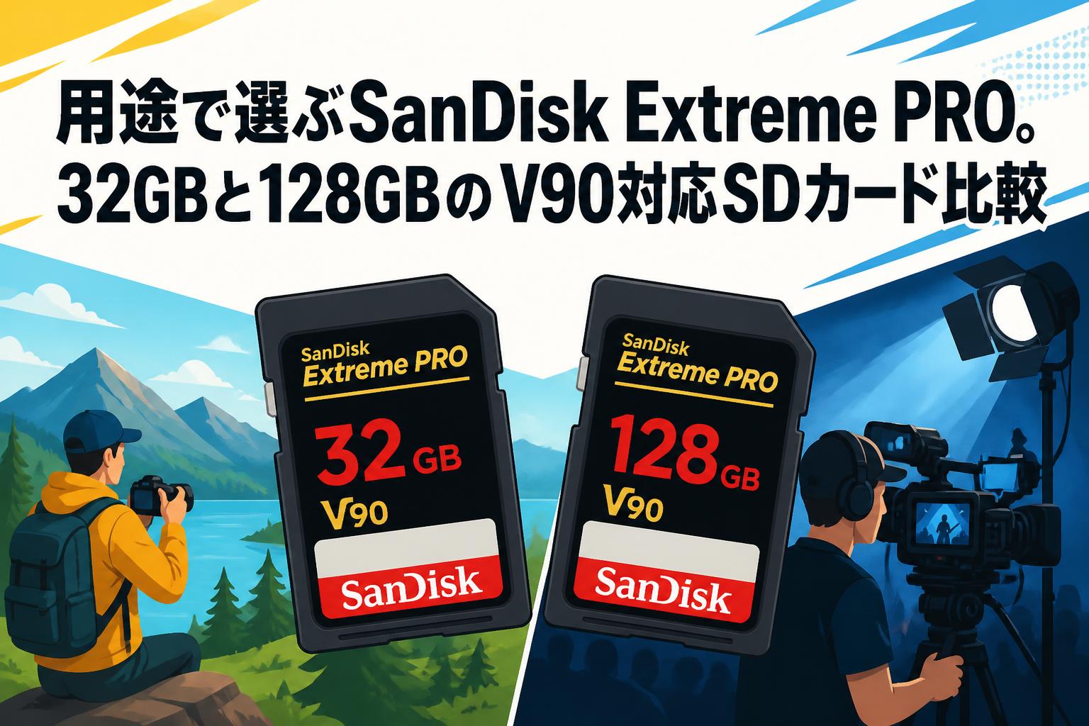 用途で選ぶSanDisk Extreme PRO。32GBと128GBのV90対応SDカード比較 用途で選ぶSanDisk Extreme PRO。32GBと128GBのV90対応SDカード比較