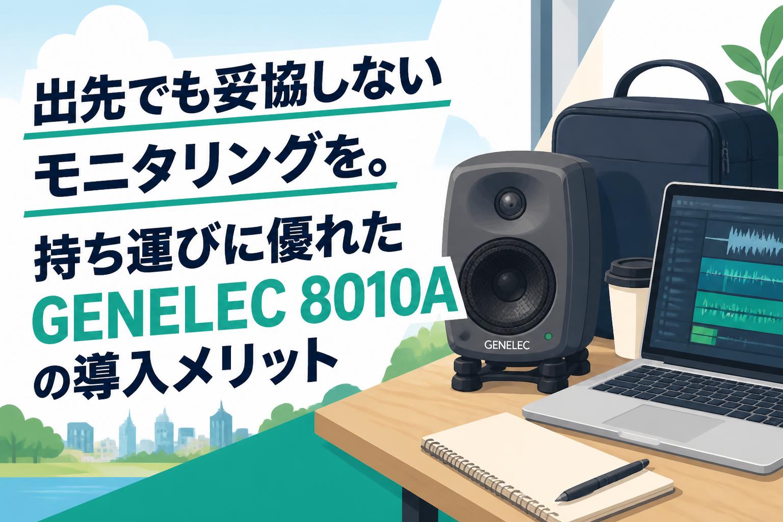 出先でも妥協しないモニタリングを。持ち運びに優れたGENELEC 8010Aの
