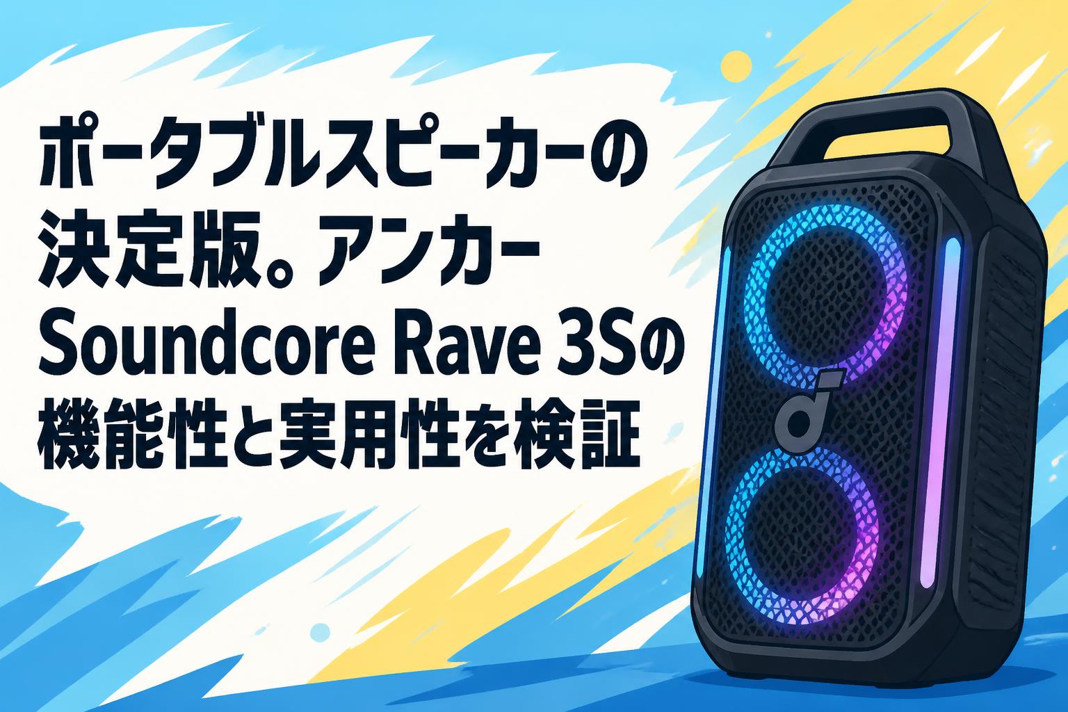 ポータブルスピーカーの決定版。アンカーSoundcore Rave 3Sの機能性と