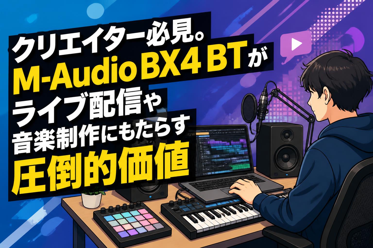 クリエイター必見。M-Audio BX4 BTがライブ配信や音楽制作にもたらす
