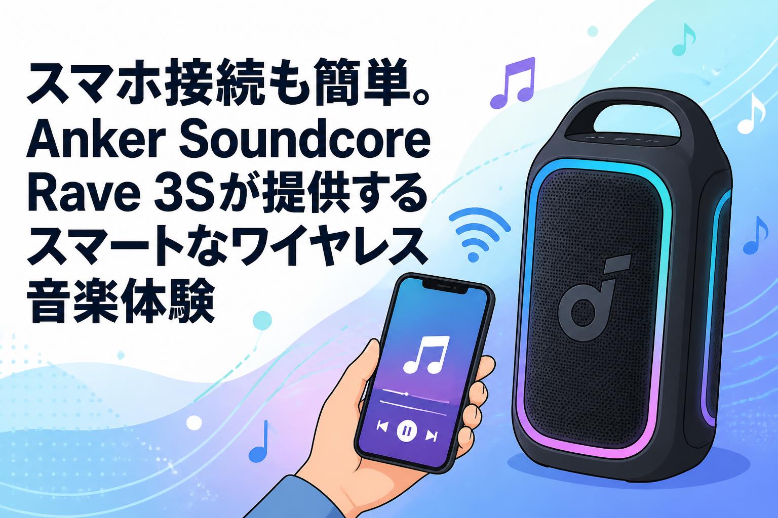 スマホ接続も簡単。Anker Soundcore Rave 3Sが提供するスマートな