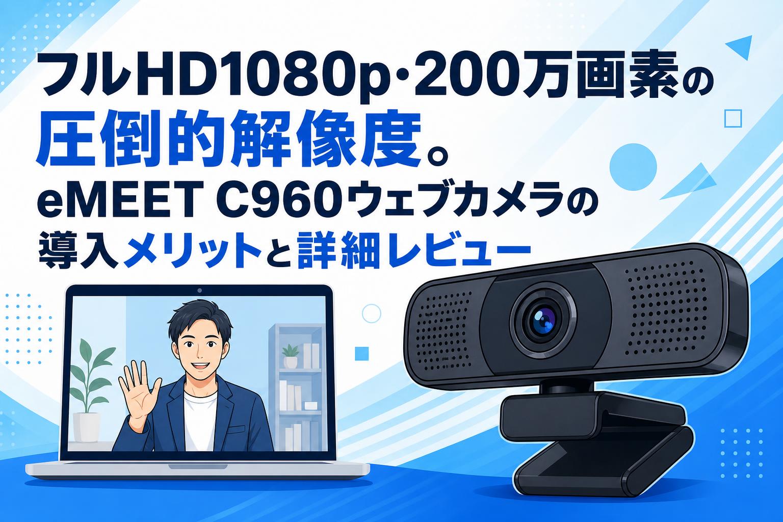 フルHD1080p・200万画素の圧倒的解像度。eMEET C960ウェブカメラの導入
