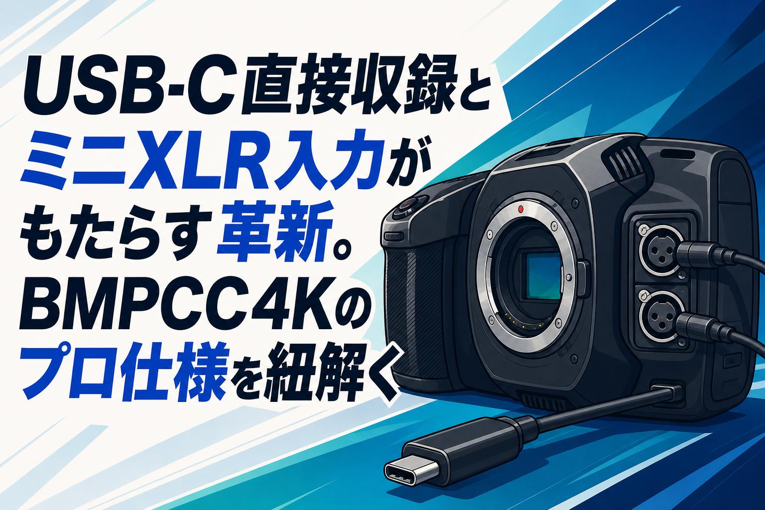 USB-C直接収録とミニXLR入力がもたらす革新。BMPCC4Kのプロ仕様を