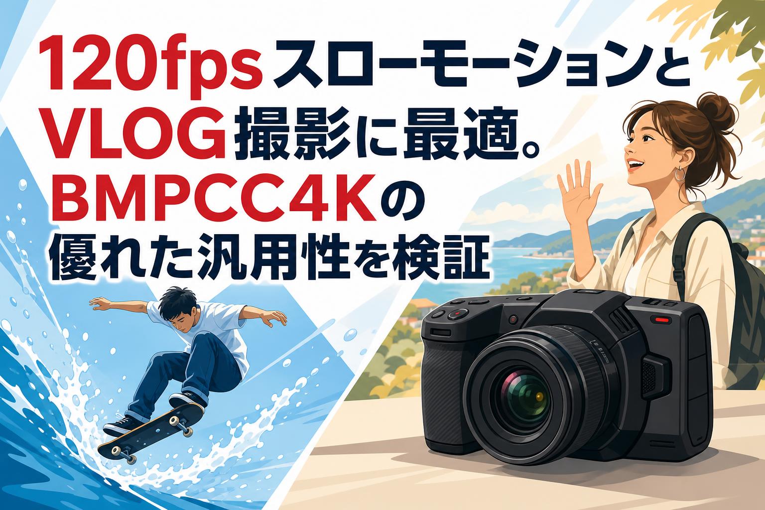 120fpsスローモーションとVLOG撮影に最適。BMPCC4Kの優れた汎用性を