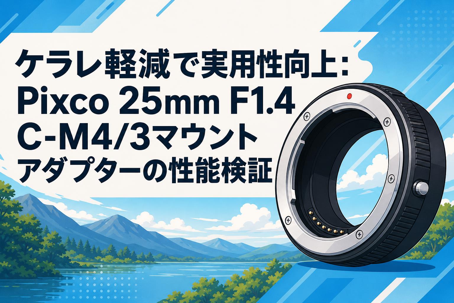 ケラレ軽減で実用性向上：Pixco 25mm F1.4 C-M4/3マウントアダプターの