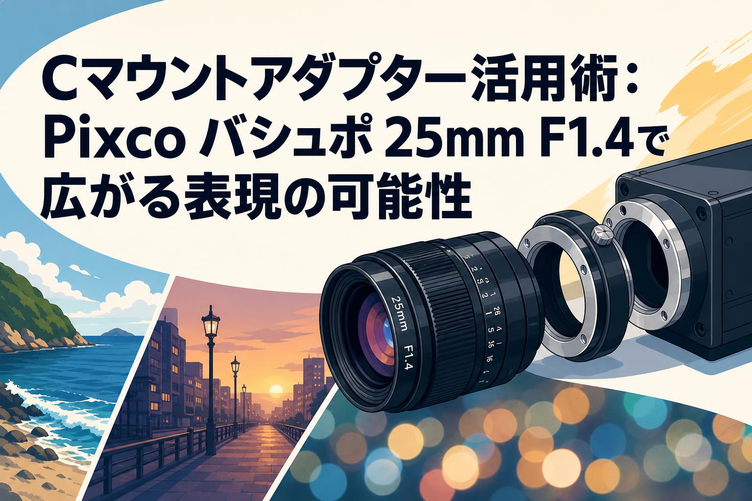 (未使用･未開封品)　(バシュポ) Pixco CCTVレンズ 25mm f/1.4 Cマウントテレビカメラレンズ - Micro Four Thirds カメラ (ブラック) +Cマウントアダプター 撮影 用 ( qdkdu57 Amazon | (バシュポ) Pixco CCTVレンズ 25mm f/1.4 Cマウントテレビ